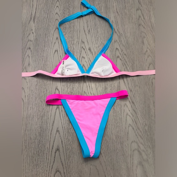 SHEIN Colorblock Neon Bikini Set Size S - Picture 2 of 9